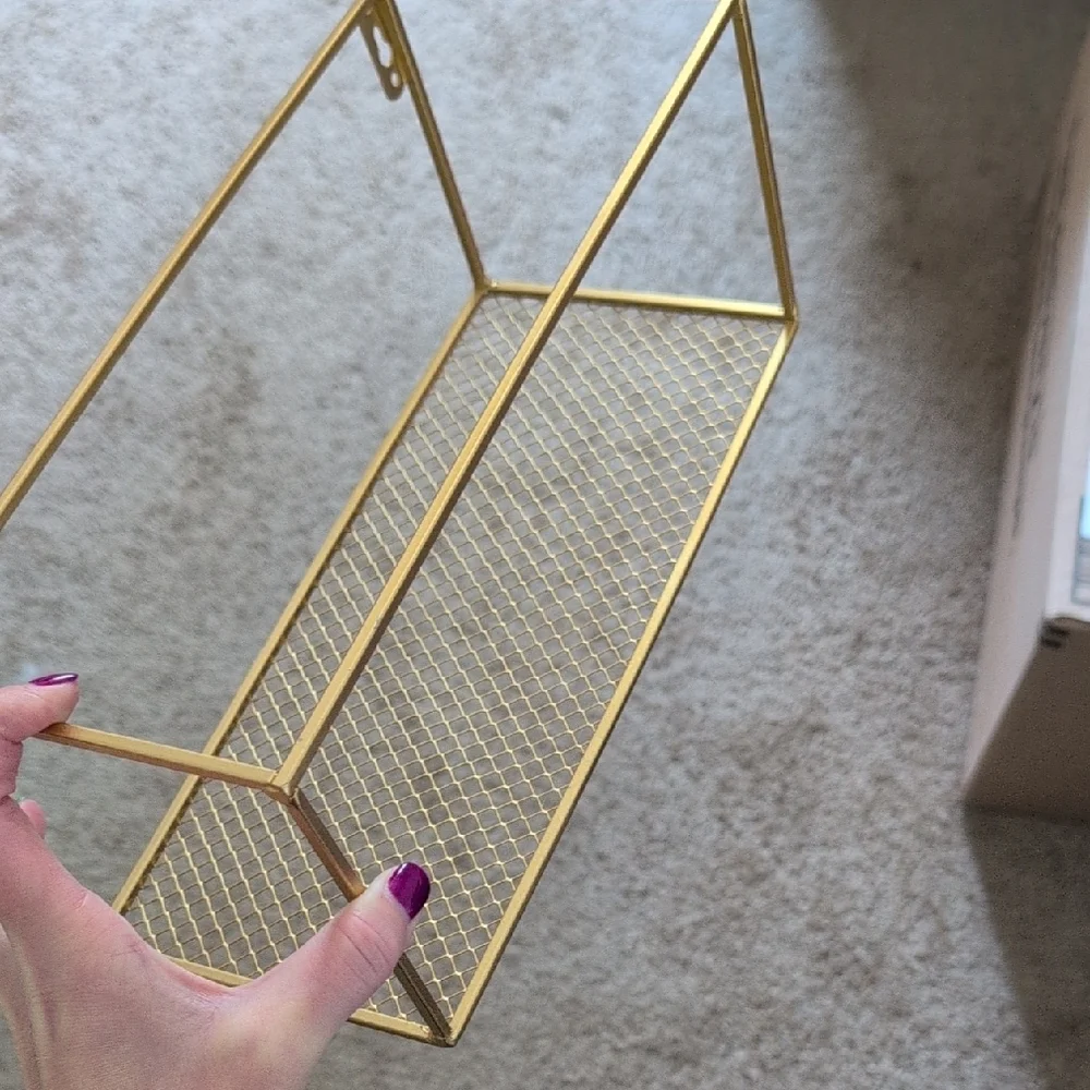 Gold Metal Wall Shelf